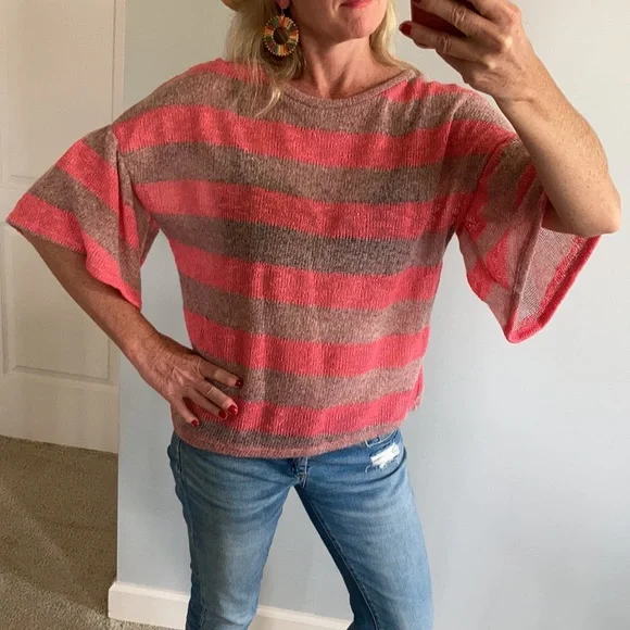 Striped Bell sleeve Sweater/Top - Picture 8 of 8